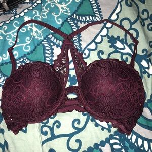 VS pink maroon bralette